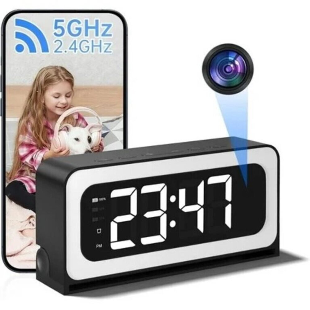 Smart Clock Camera, 5G&2.4G WiFi Security Cameras Wireless Indoor, 2K Cameras